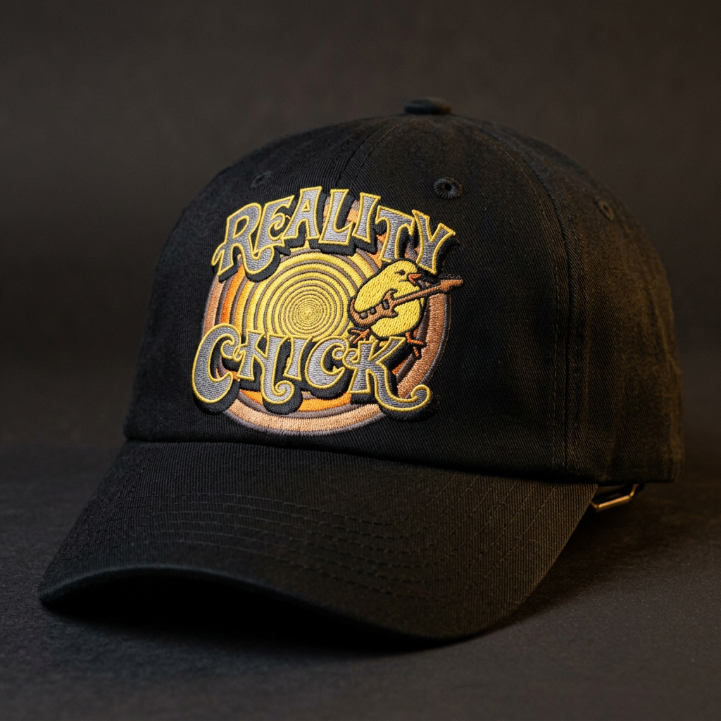 Reality Chick baseball hat with the band logo